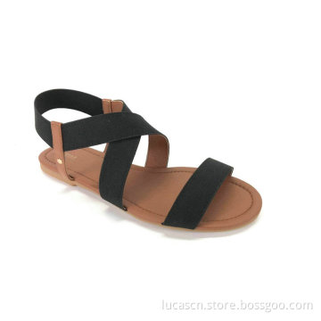 Open toe with elastic upper woman sandal